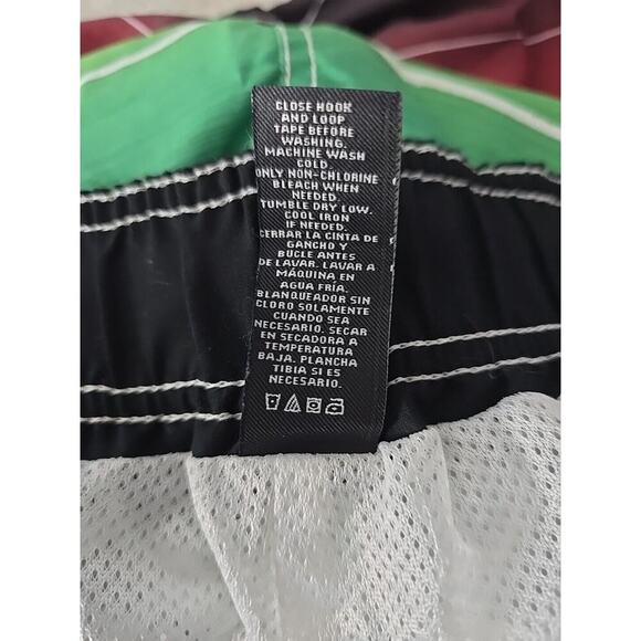 OP Ocean Pacific Rasta Swim‎ Board Shorts Green Red Pool XL Vacation Cruise - Picture 8 of 12